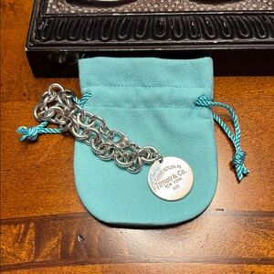 Tiffany & Co. Silver Chain Bracelet with Charm
“Please Return To Tiffany & Co.”